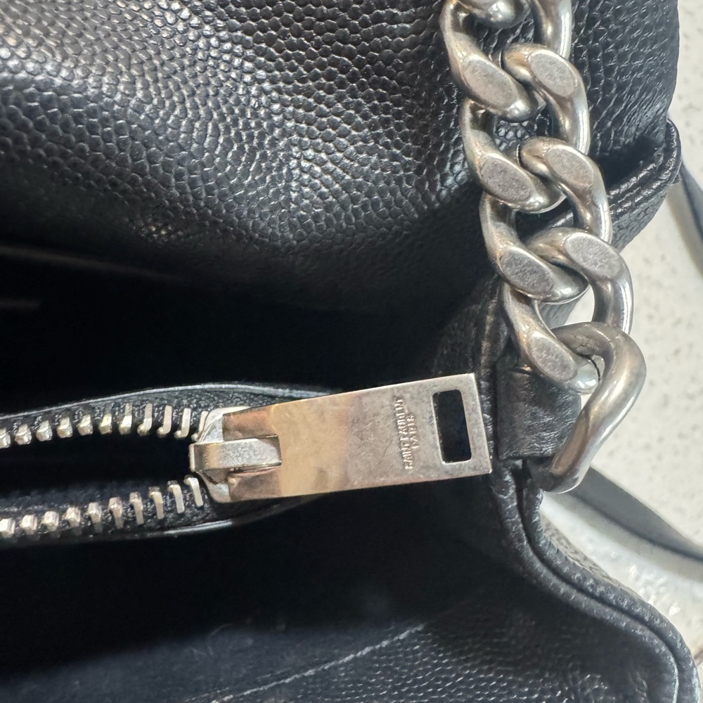 Saint Laurent YSL West Hollywood Bag – Black Pebbled Leather – Authentic - Picture 10 of 12